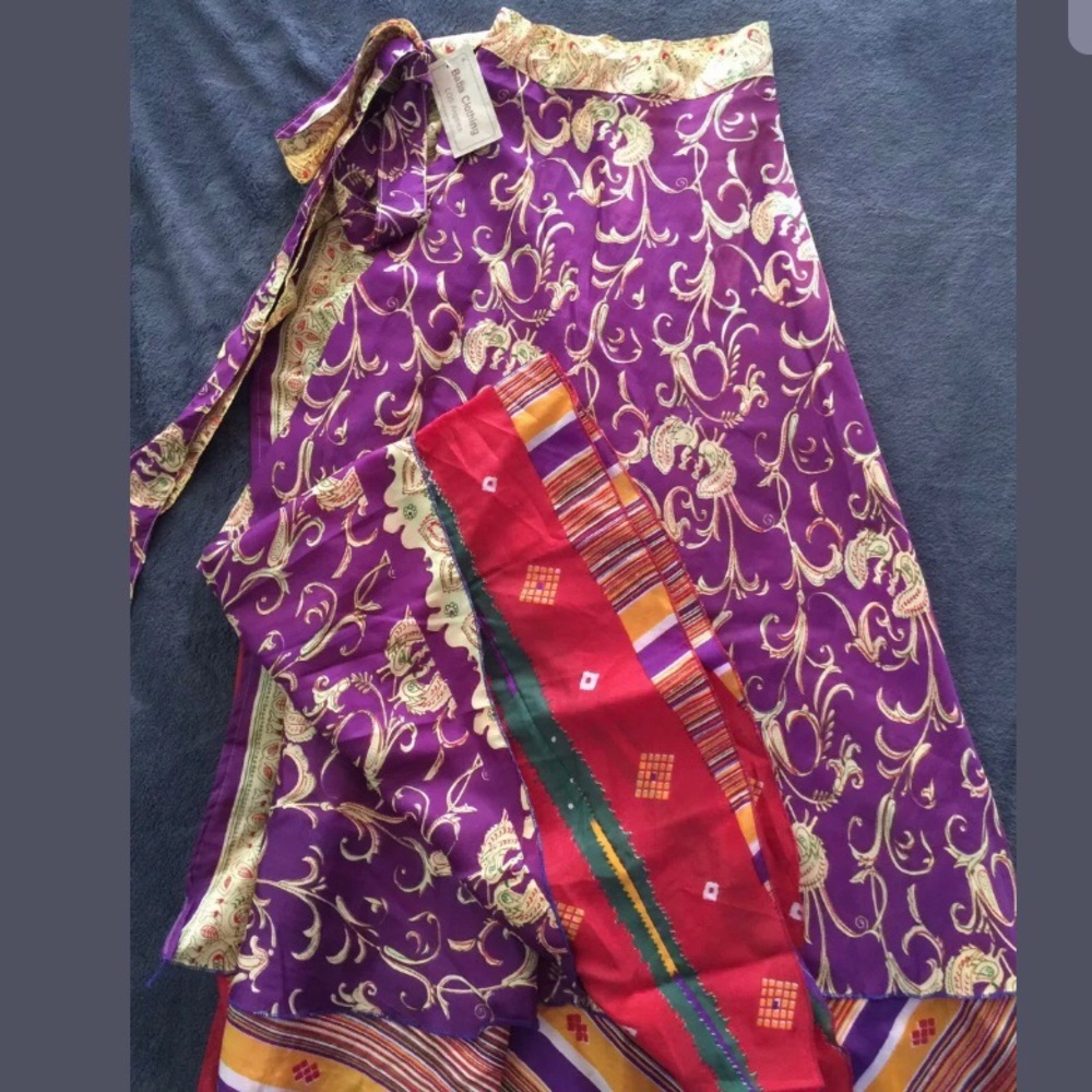 Art Silk Wrap Skirt Baba Clothing Festival Boho